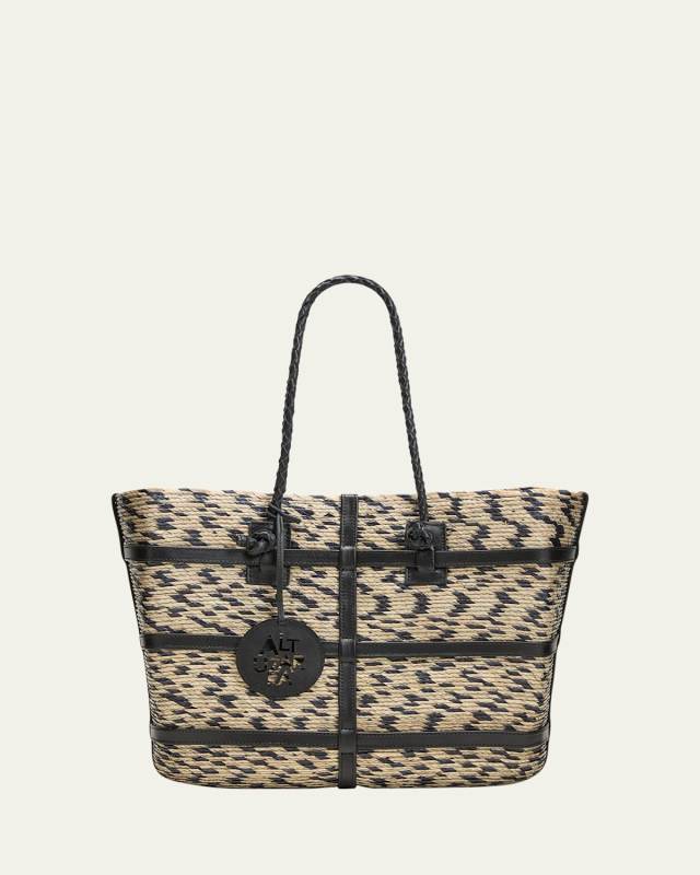 Watermill Caged Straw Tote Bag